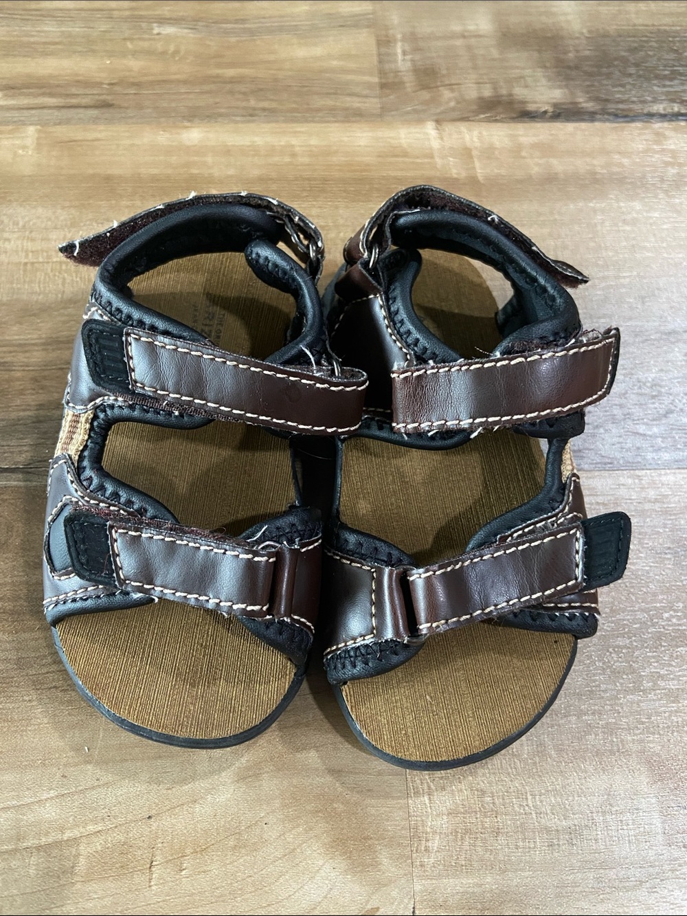 Kids Brown Adjustable Strap Sandals